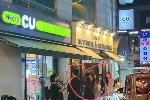 韩国偶遇林一逛街，高颜值穿搭引热议